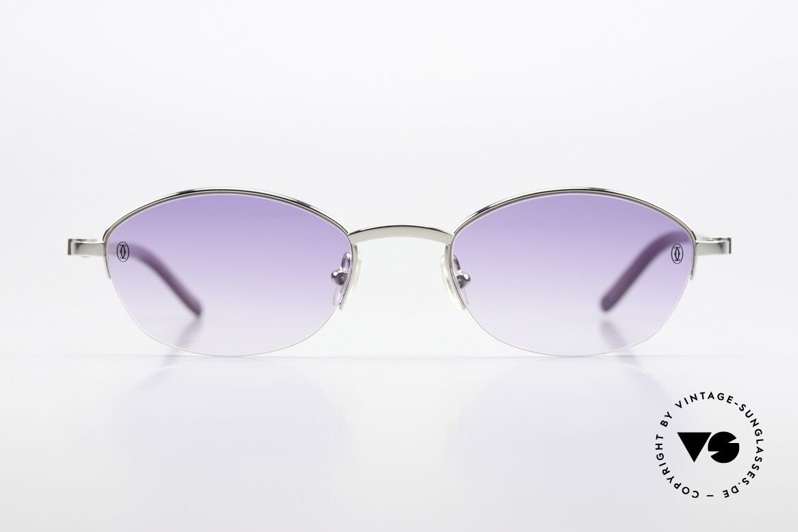 Cartier Anakie Jewelry Collection Glasses, platinum-plated frame with 2 real sapphires, Made for Women