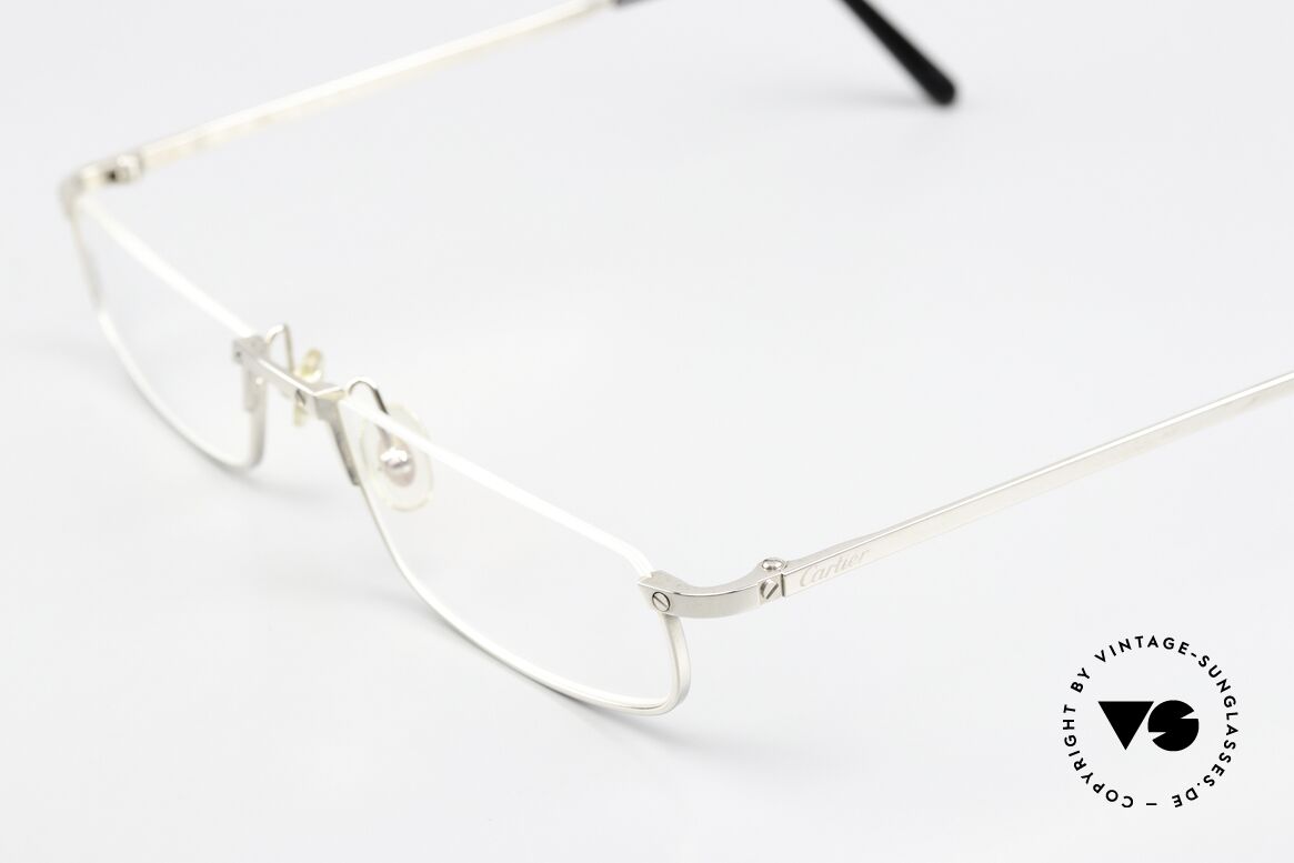 Cartier Half Moon Titanium Reading Spectacles, unworn luxury frame with original case and packing, Made for Men and Women