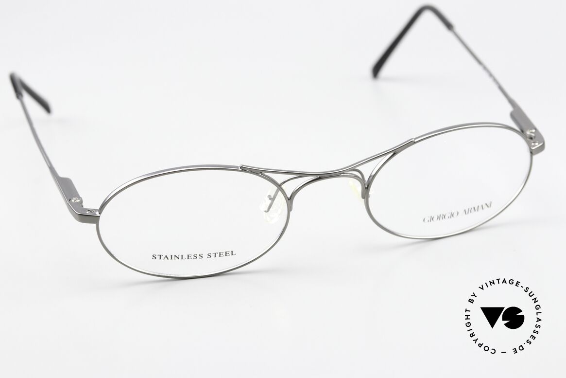 Giorgio Armani 634 Successor Schubert Glasses, small, plain and puristic 'wire glasses' with a X-bridge, Made for Men and Women
