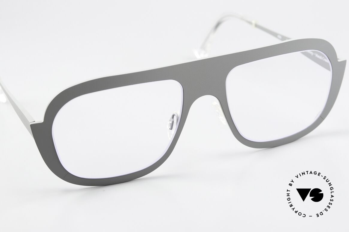 Theo Belgium Bientot Pure Titanium Art Eyewear, color code 456 = Norwegian Grey; incl. Theo case, Made for Men and Women