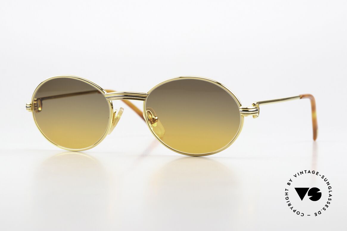 Cartier Saint Honore - S Oval Luxury Sunglasses, oval VINTAGE CARTIER sunglasses from approx. 1998, Made for Men and Women