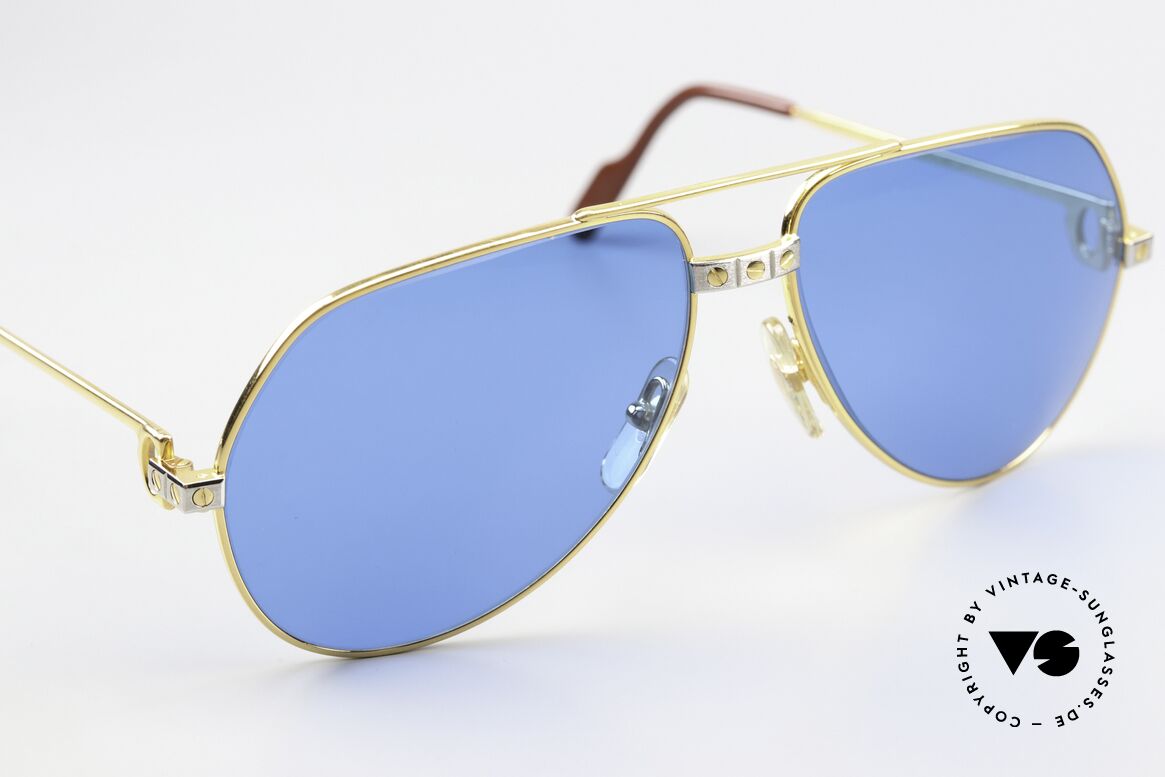 Cartier Vendome Santos - M Ultramarine Deep Blue Lapis, luxury frame (22ct gold-plated) with full orig. packing!, Made for Men