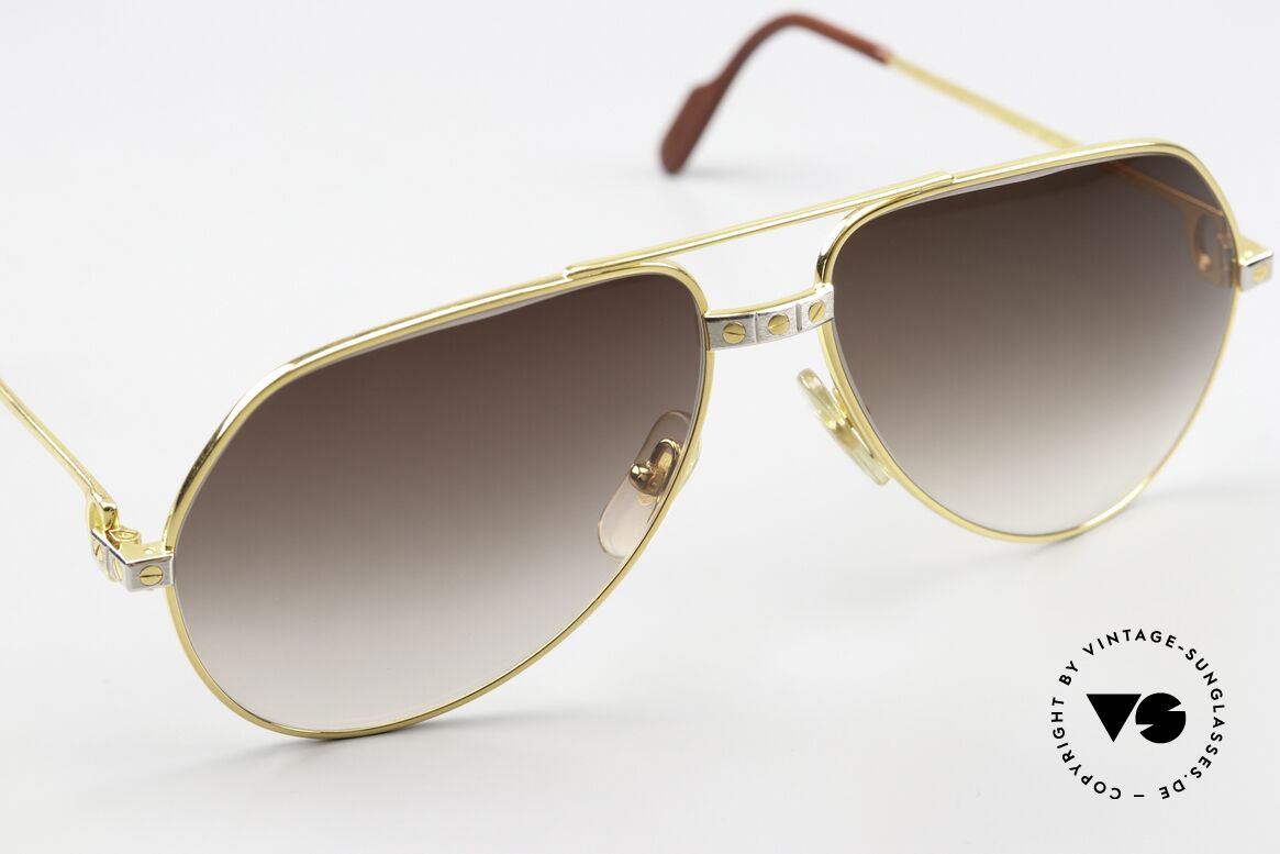 Cartier Vendome Santos - M Brown Gradient Sun lenses, luxury frame (22ct gold-plated) with full orig. packing!, Made for Men Cartier Vendome Santos - M Brown Gradient Sun lenses, luxury frame (22ct gold-plated) with full orig. packing!, Made for Men