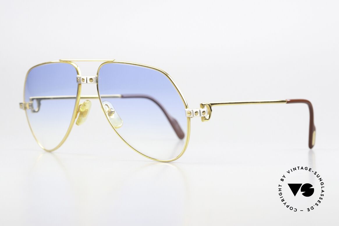 Cartier Vendome Santos - M Light Blue Gradient Lenses, Santos Decor (with 3 screws): MEDIUM size 59-16, 140, Made for Men and Women