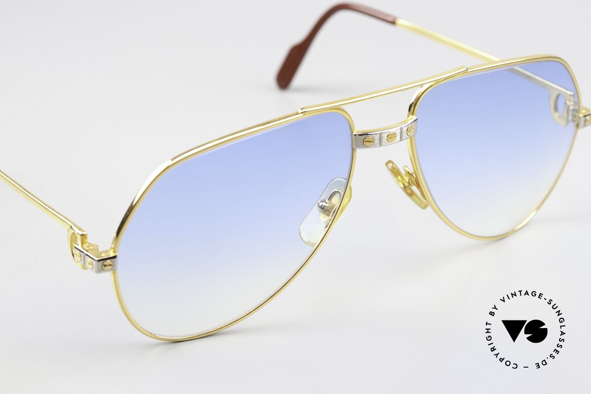 Cartier Vendome Santos - M Light Blue Gradient Lenses, luxury frame (22ct gold-plated) with full orig. packing!, Made for Men and Women