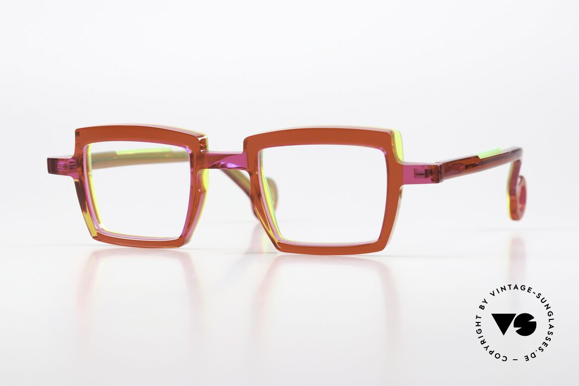 Theo Belgium Vilmos Square Acetate Ladies Frame, from the "painter palettes" series in size 42-24, Made for Women