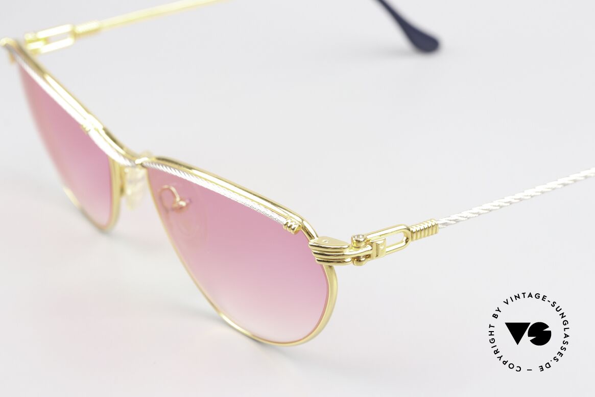 Fred Alize - L Pink Luxury Sunglasses 90's, temples and bridge are twisted like a hawser; unique, Made for Women Fred Alize - L Pink Luxury Sunglasses 90's, temples and bridge are twisted like a hawser; unique, Made for Women