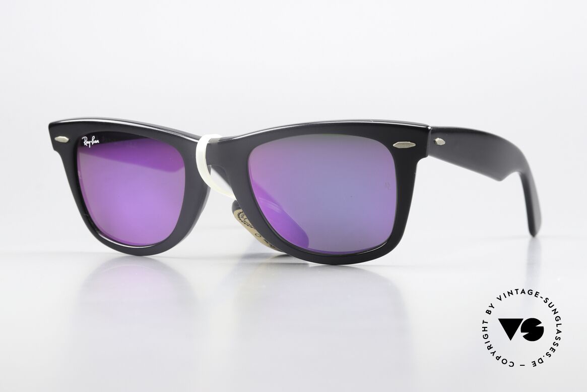 Ray Ban Wayfarer I Special Edition Rose Mirror, RAY-BAN Wayfarer W0734 Matte Black Rose Mirror, Made for Men and Women