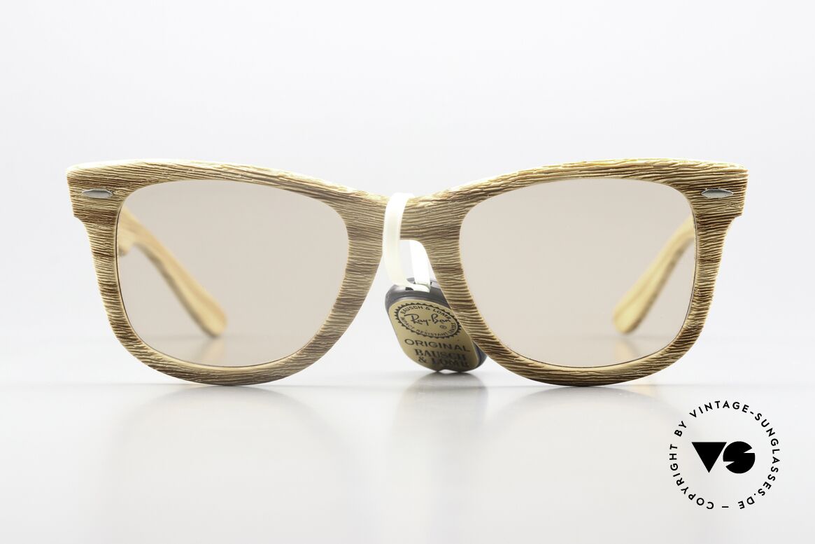 Ray Ban Wayfarer I Woodies B&L USA 80's Wood, handmade in the USA (by Bausch&Lomb); unicum!, Made for Men and Women