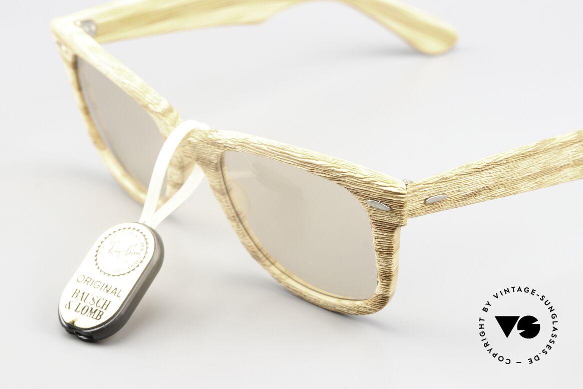 Ray Ban Wayfarer I Woodies B&L USA 80's Wood, rare wood-imitiation edition (Woodies); collectible, Made for Men and Women
