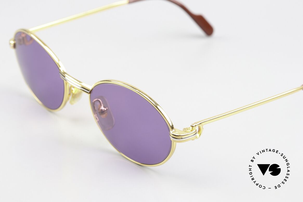 Cartier Saint Honore - S Shortened 125mm Temples, 22ct gold-plated with new purple lenses (100% UV), Made for Women