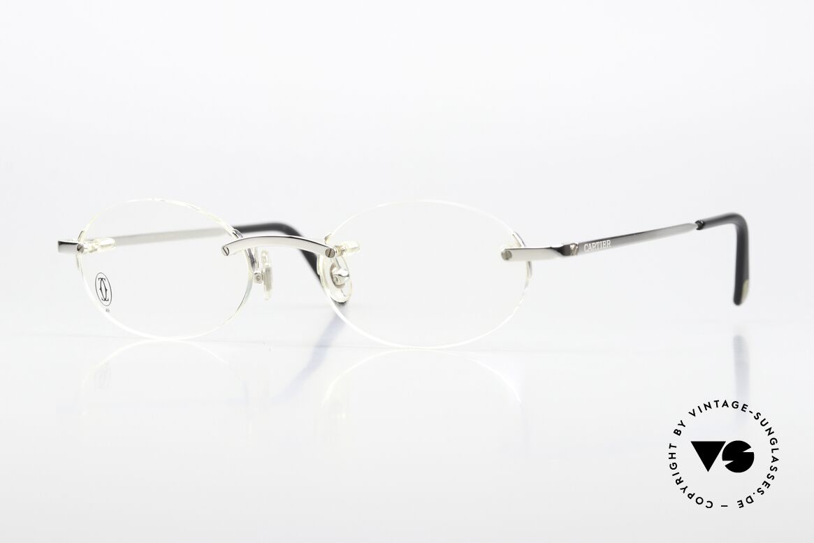 Cartier T-Eye Oval Platinum-Plated Glasses, Cartier rimless glasses: the T-Eye O Collection, Made for Men and Women