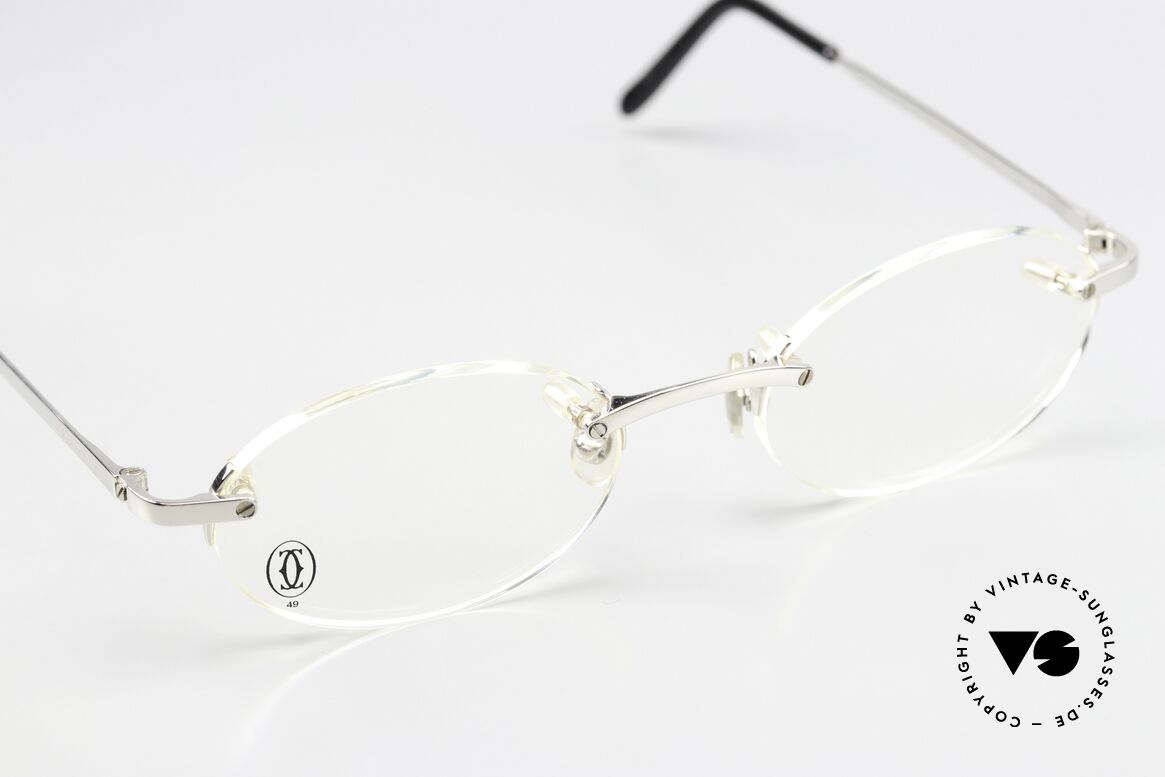 Cartier T-Eye Oval Platinum-Plated Glasses, UNWORN Cartier original from 2006 with case, Made for Men and Women