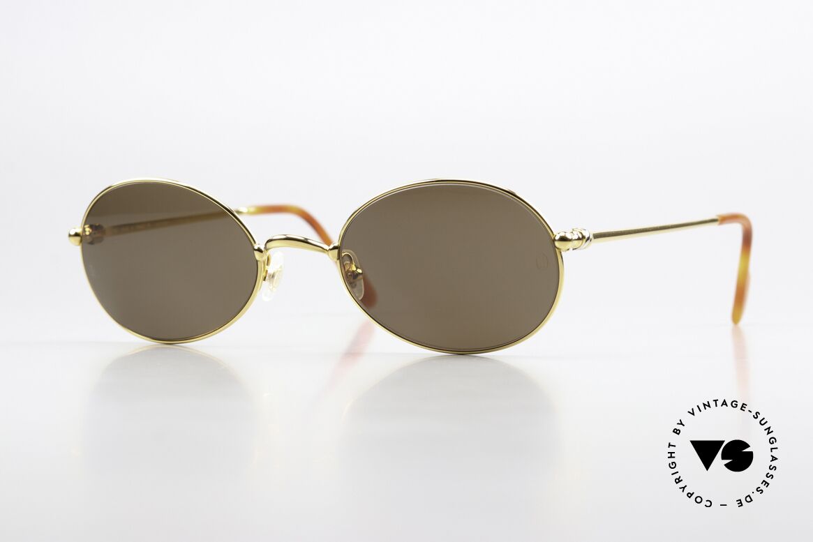 Cartier Saturne - L Luxury Shades Oval 90's, RARE oval vintage CARTIER sunglasses; timeless frame, Made for Men and Women