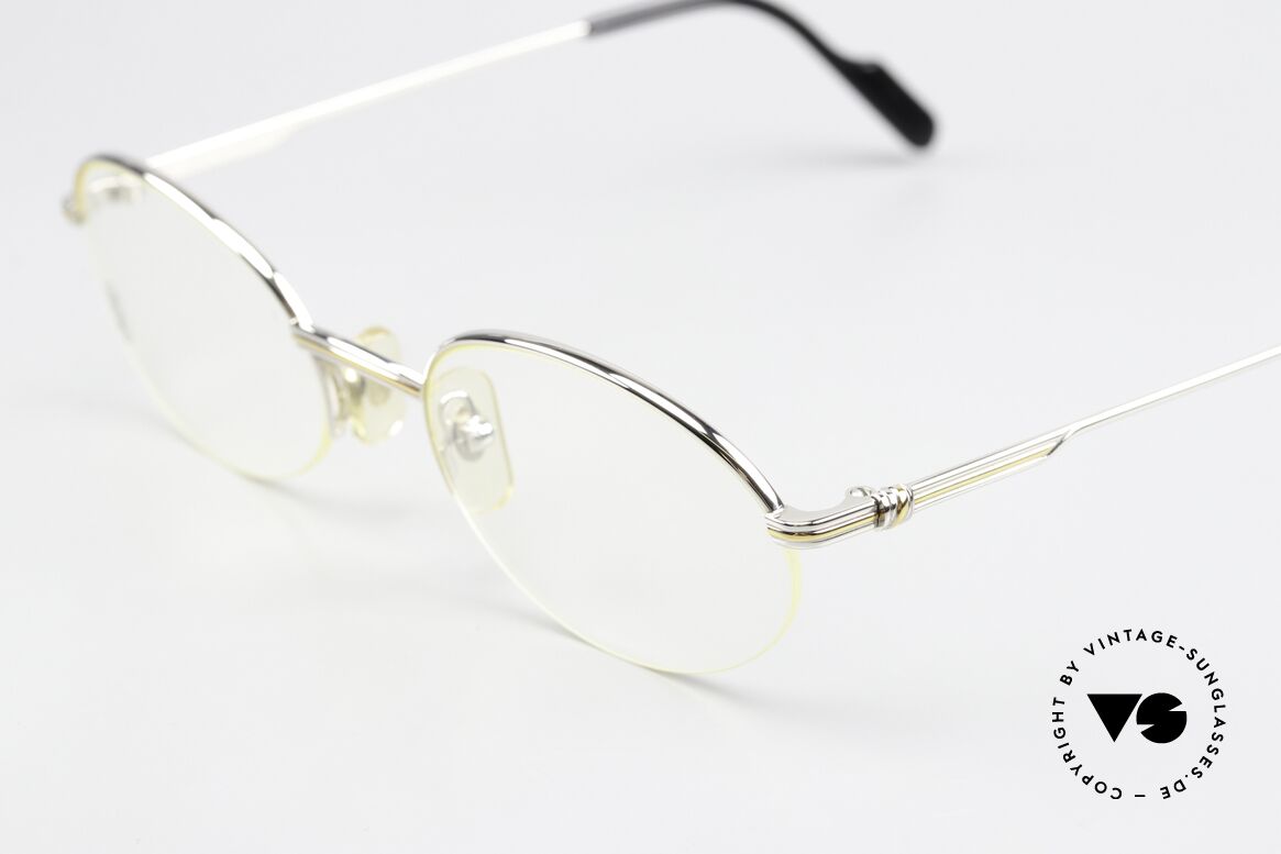 Cartier Manhattan - M Semi Rimless 90's Frame, precious platinum version; for ladies and gentlemen, Made for Men and Women