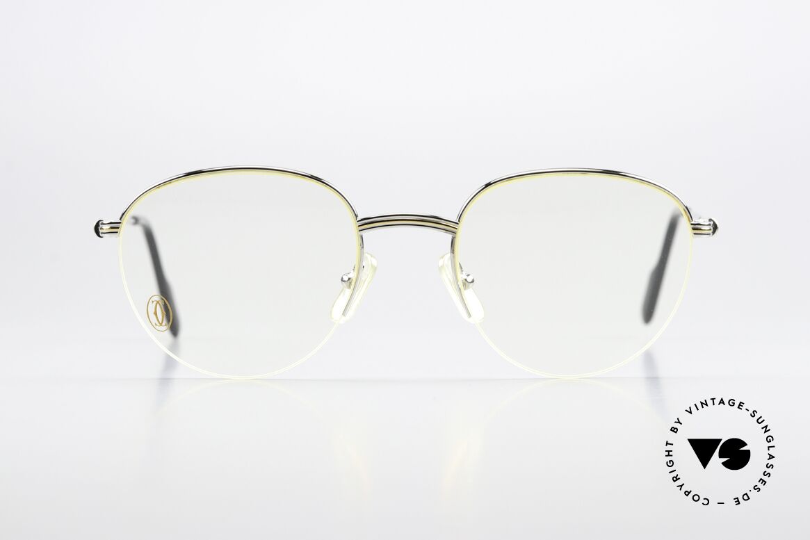 Cartier Colisee - M Panto Luxury Platinum Frame, model of the 'Semi-Rimless' Collection by CARTIER, Made for Men and Women
