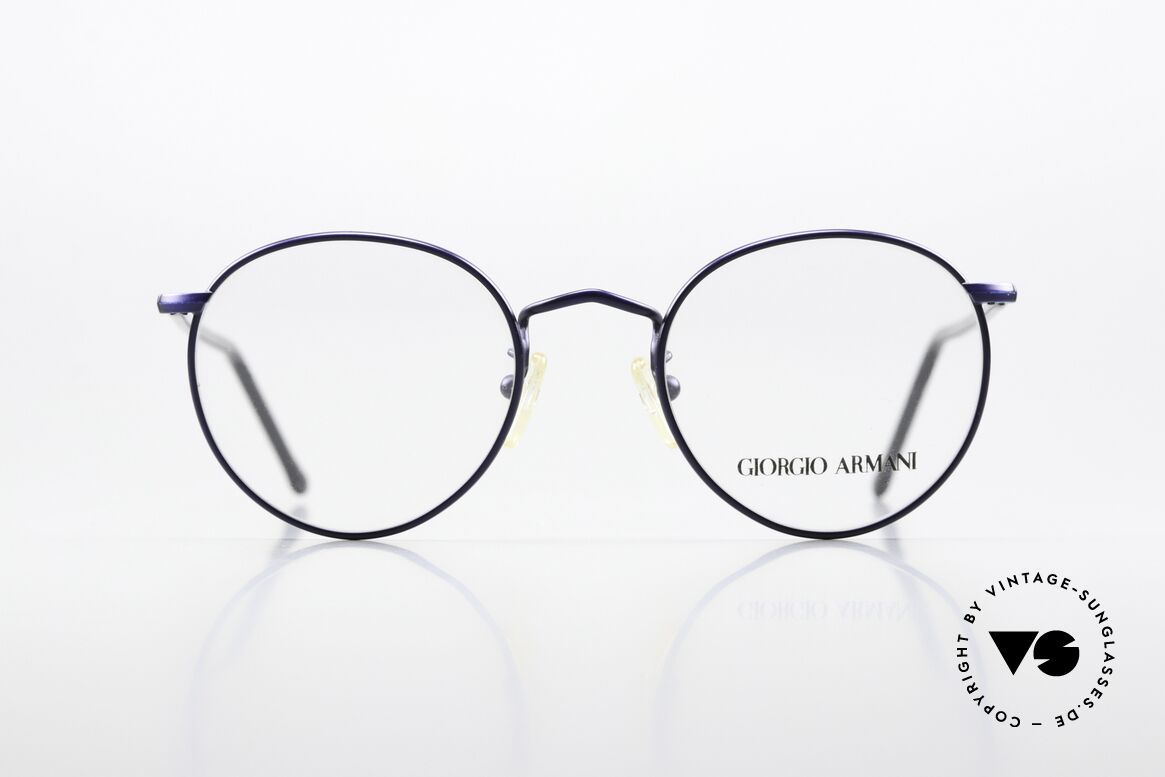 Giorgio Armani 138 Panto Specs Dark Blue Black, unisex vintage Giorgio Armani designer eyeglasses, Made for Men and Women