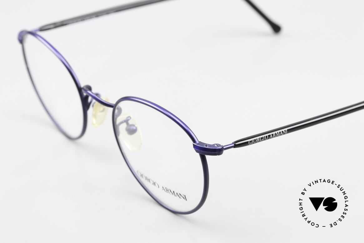 Giorgio Armani 138 Panto Specs Dark Blue Black, almost a "spiritual" eyeglass' design in S size 47/20, Made for Men and Women