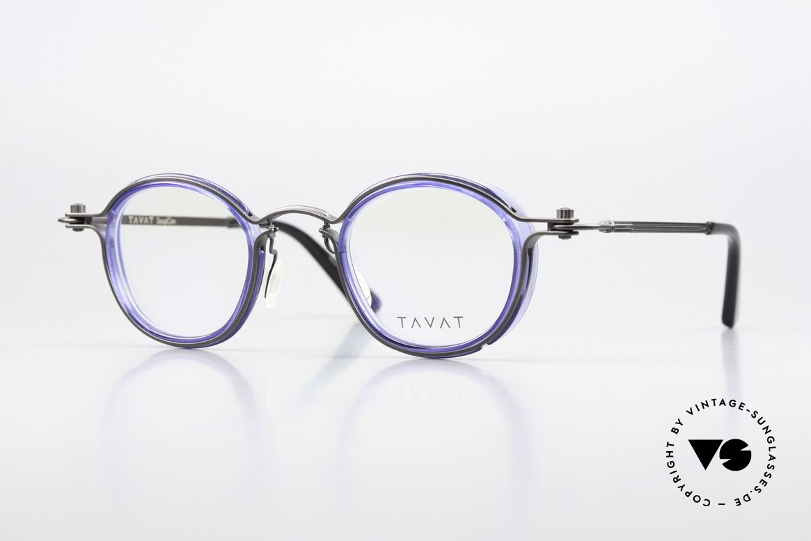 Tavat Pantos Steampunk Style Eyeglasses, SOUPCAN Collection in anthracite/gray and blue, Made for Men and Women Tavat Pantos Steampunk Style Eyeglasses, SOUPCAN Collection in anthracite/gray and blue, Made for Men and Women