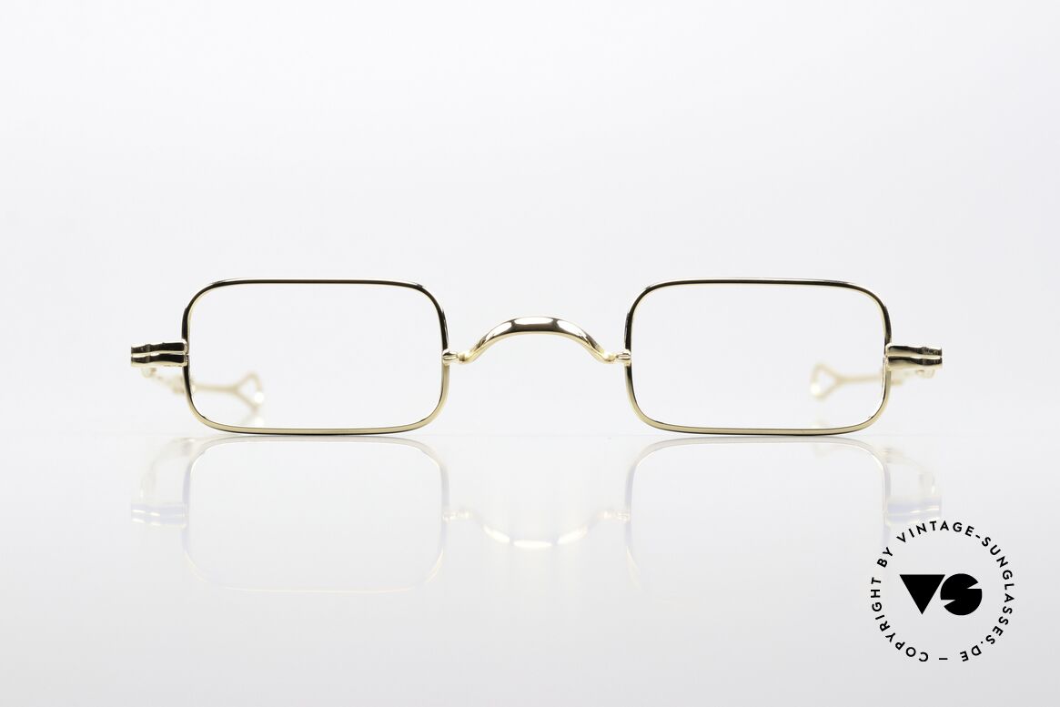 Lunor I 13 Telescopic Square Reading Frame Telescope, strikingly angular frame: 22ct GOLD-PLATED (GP), Made for Men and Women