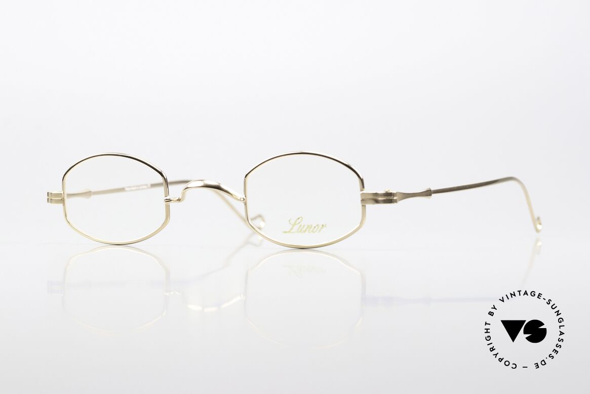 Lunor II 02 Small Frame Gold Plated, very small Lunor eyeglass-frame, GP gold-plated, Made for Men and Women