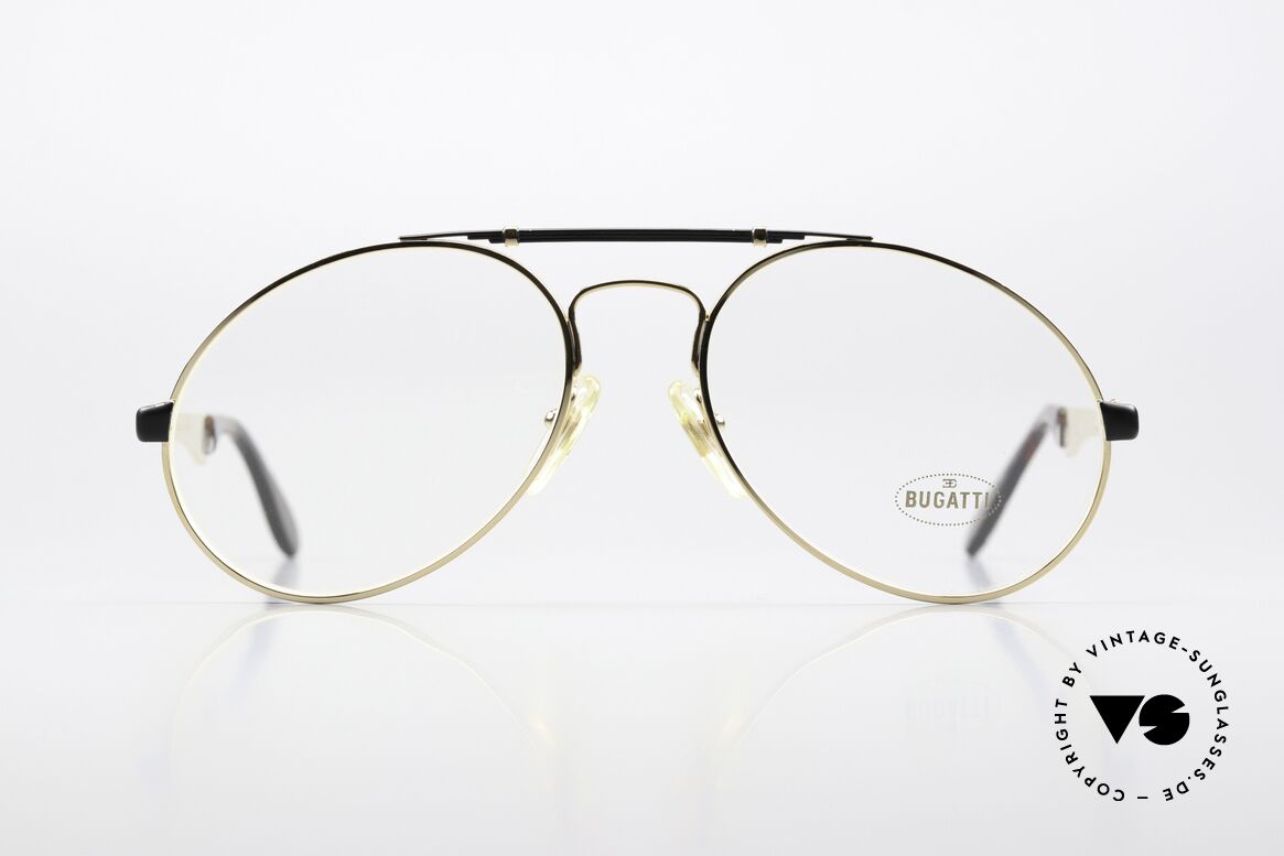 Bugatti 11941 80's Luxury Eyeglasses Men, black-golden frame, ultra-rare, just precious!, Made for Men