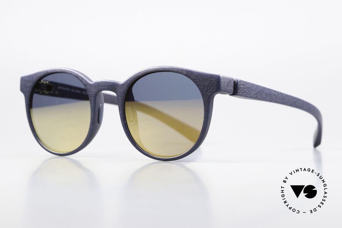Mykita Mylon Omega Mirrored Zeiss Sun Lenses, color code 325 = "Navy Blue Pearlgold Flash", Made for Men and Women