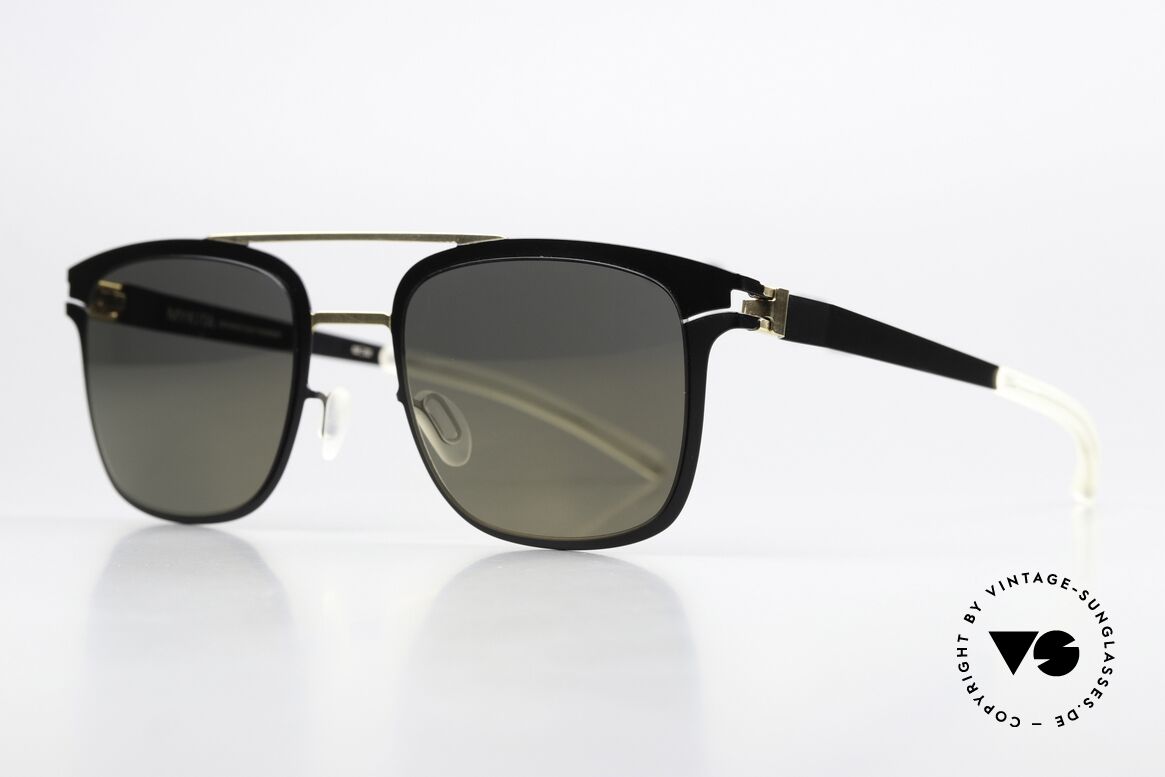 Mykita Hunter Decades Collection 2014-15, Color Code 167 is "Gold / Jet Black Brilliantgrey Solid", Made for Men and Women