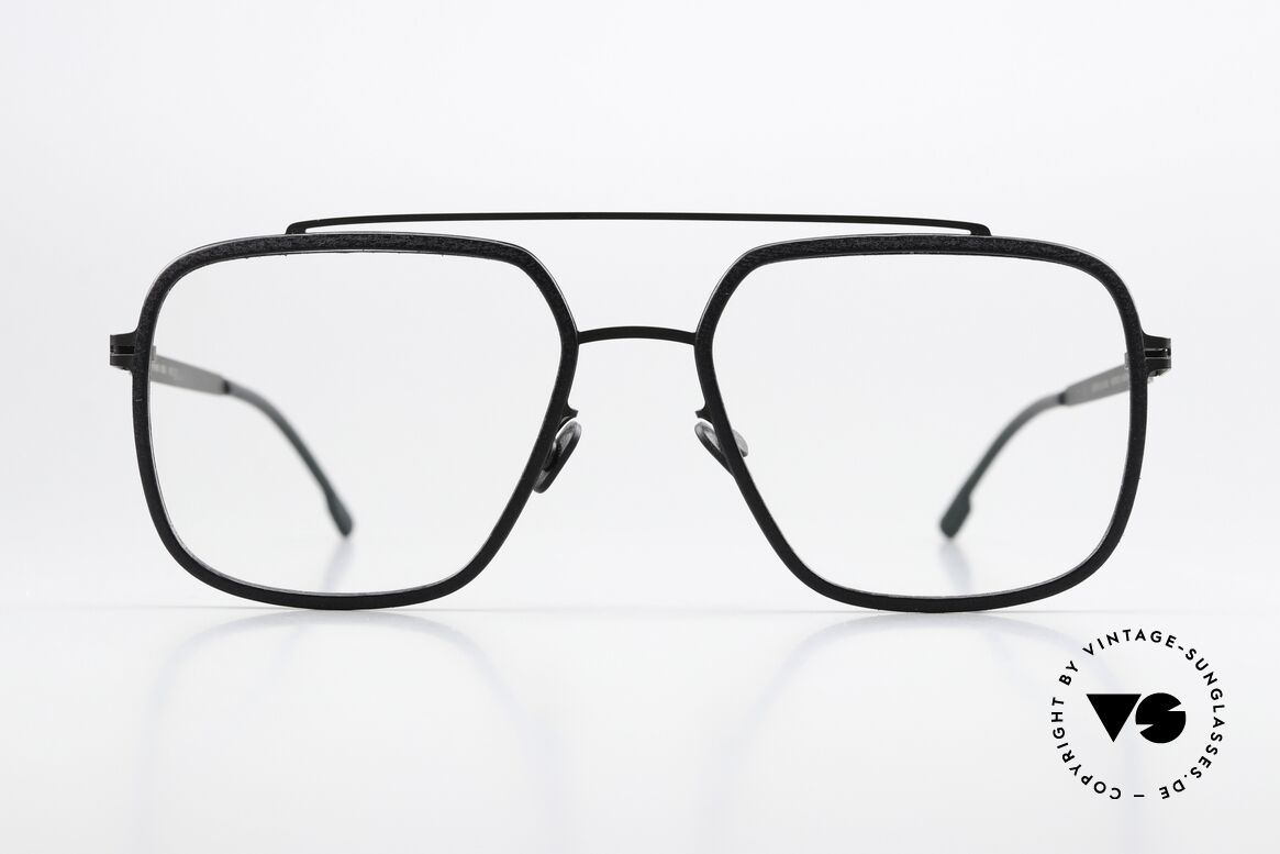 Mykita Mylon Reed Designer Frame Square Pilot, size 55-17, color code 305 is "Pitch Black", Made for Men