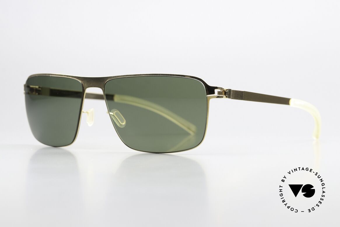 Mykita Greyson With Polarized Sun Lenses, color 013 "Glossy Gold" with POLARIZED sun lenses, Made for Men