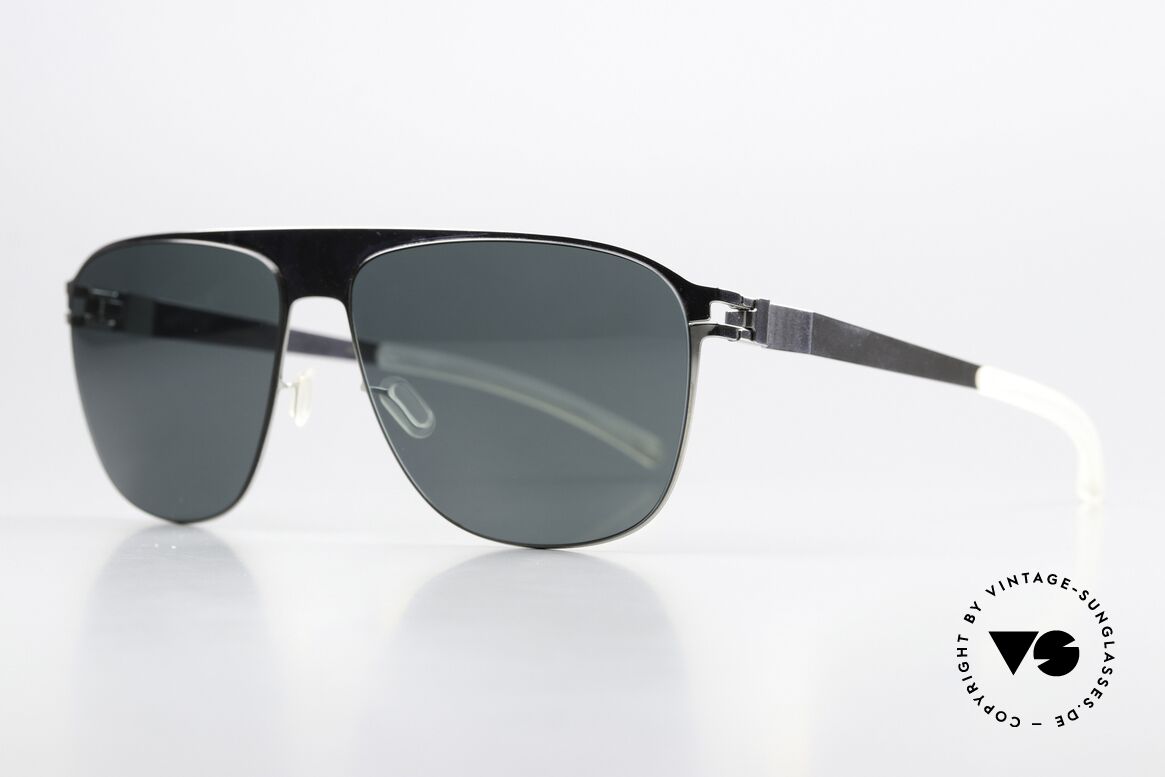 Mykita Liston With Polarized Sun Lenses, color 013 "Shiny Silver" with POLARIZED sun lenses, Made for Men