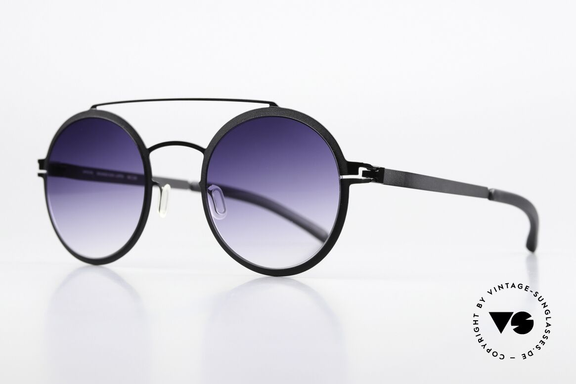 Mykita Lupita Purple Gradient Sun Lenses, black frame with purple gradient sun lenses; 100% UV, Made for Men and Women