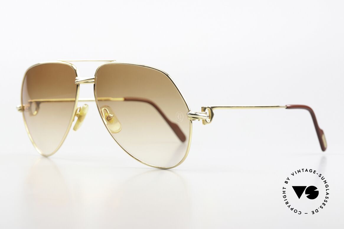 Cartier Vendome Solid Gold - L 18kt Solid Gold Sunglasses 80's, this version was only made upon request and prepayment, Made for Men