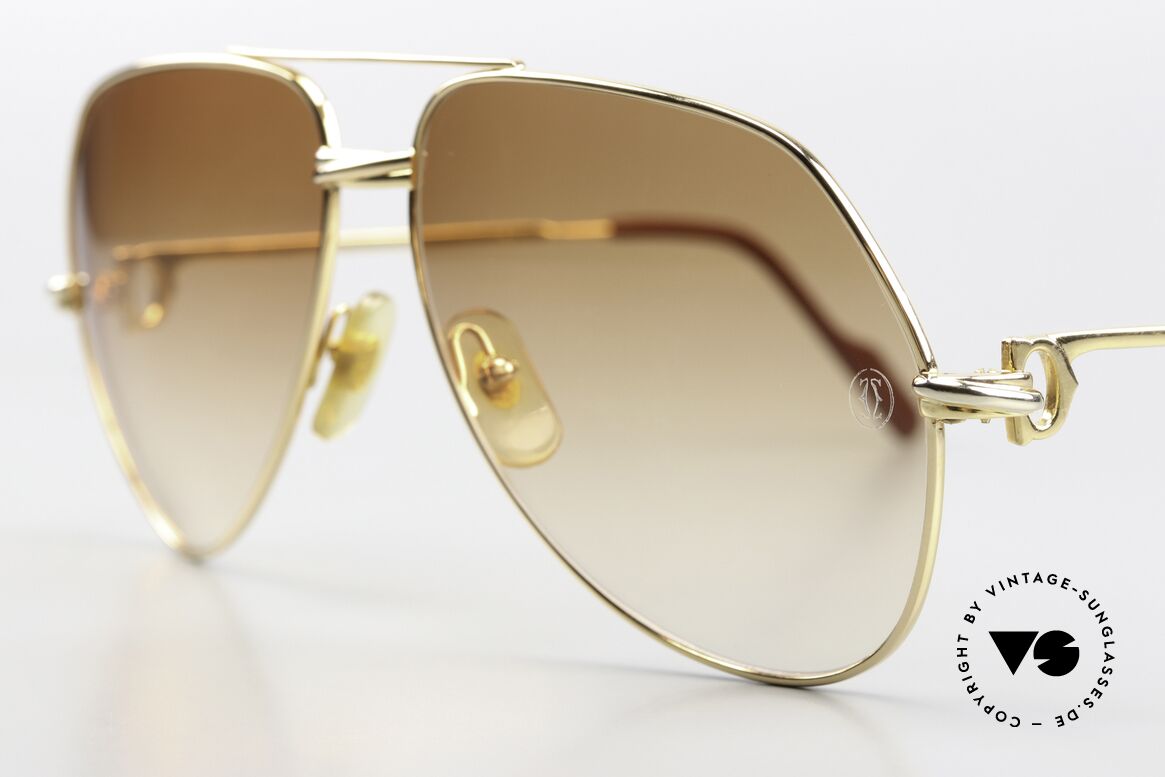 Cartier Vendome Solid Gold - L 18kt Solid Gold Sunglasses 80's, LUXURY JEWELRY vintage sunglasses (25 grams of GOLD), Made for Men