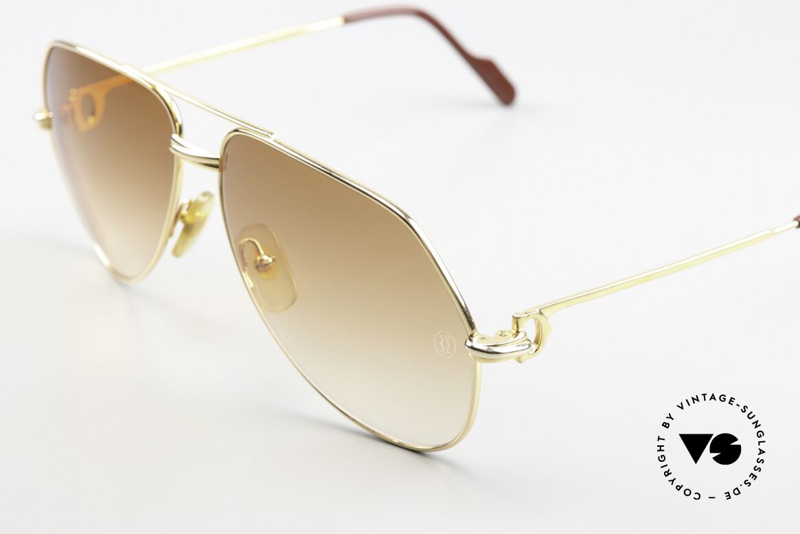 Cartier Vendome Solid Gold - L 18kt Solid Gold Sunglasses 80's, basic price was 15.300 DM (dependent on the gold price), Made for Men