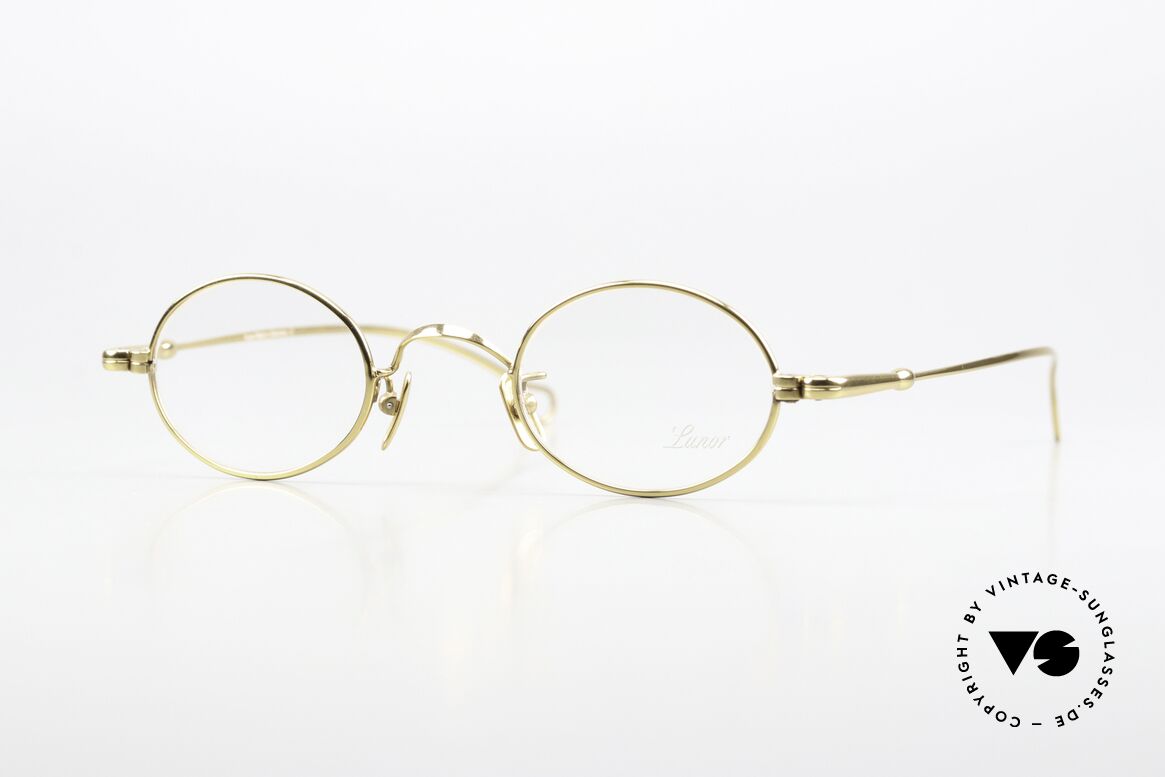 Lunor V 101 Small Oval Frame Gold Plated, LUNOR eyeglasses model V 101, in size 40/23, 140, GP, Made for Men and Women