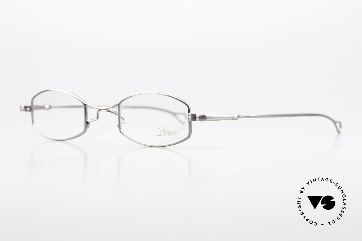 Lunor X-Bridge Oval Square A Classic In Antique Silver, model X-Bridge oval square AS: unisex reading glasses, Made for Men and Women