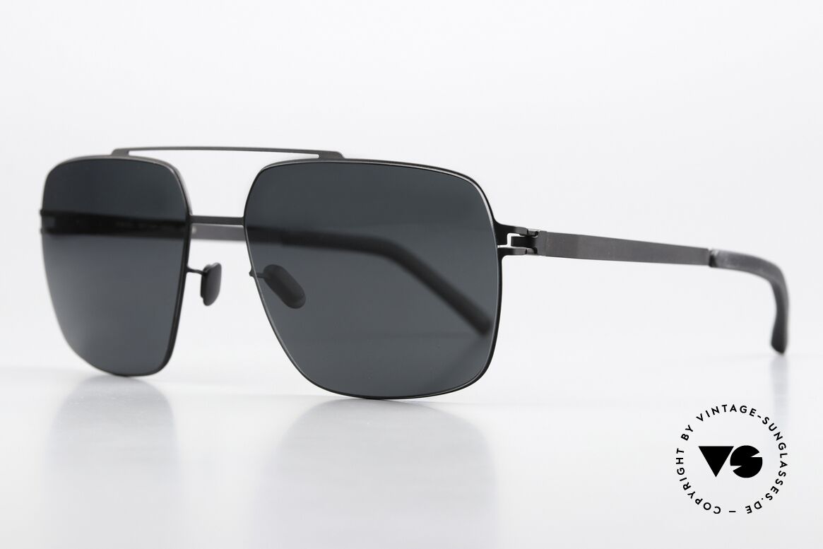 Mykita Landon With Polarized Sun Lenses, color 002 "Black" with black POLARIZED sun lenses, Made for Men