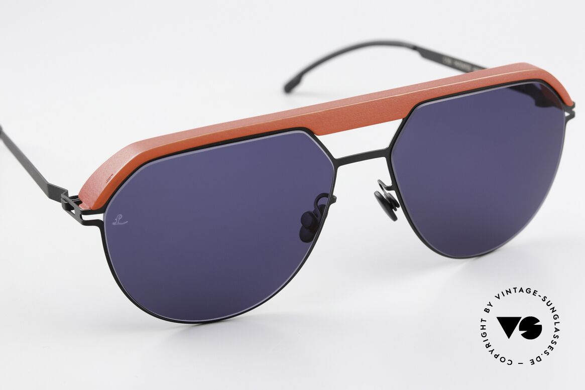 Mykita Leica ML02 Leica Red Black Deep Blue Lens, unworn model in Leica Red / Black Deep Blue Solid, Made for Men