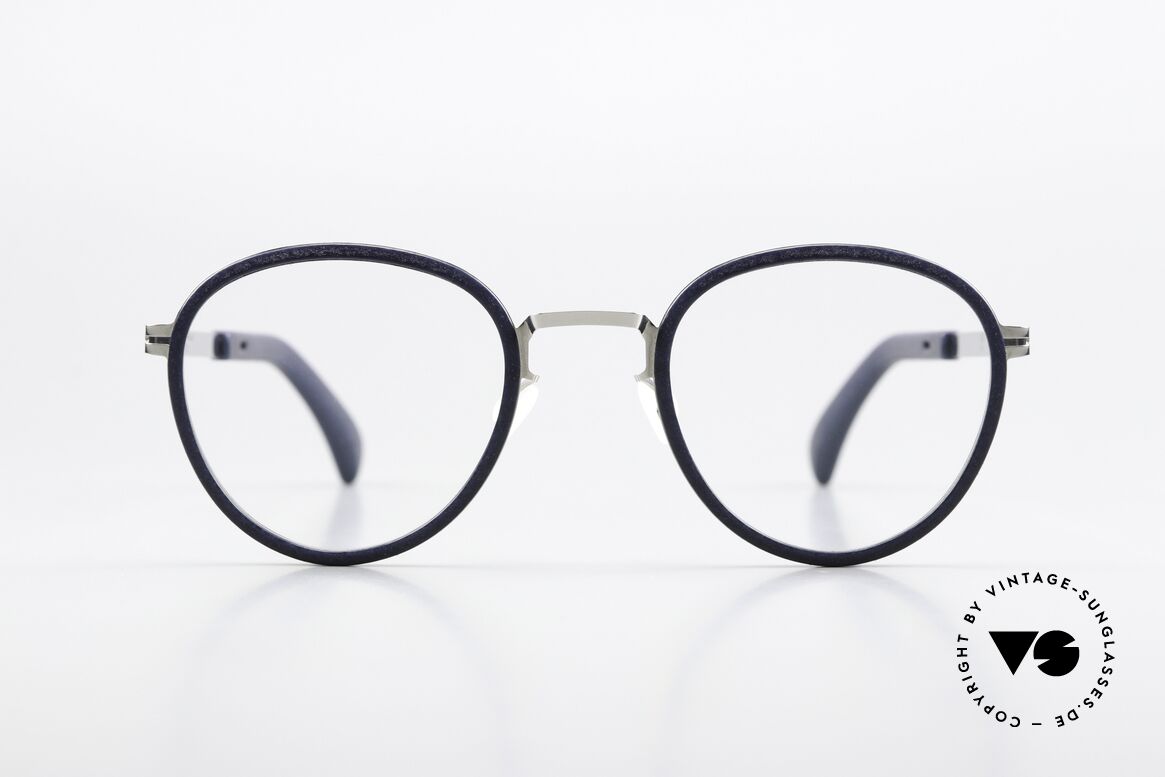 Mykita Mylon Palm Navy Blue / Shiny Silver Frame, PANTO eyewear design; size 47-22, color 309, Made for Men and Women
