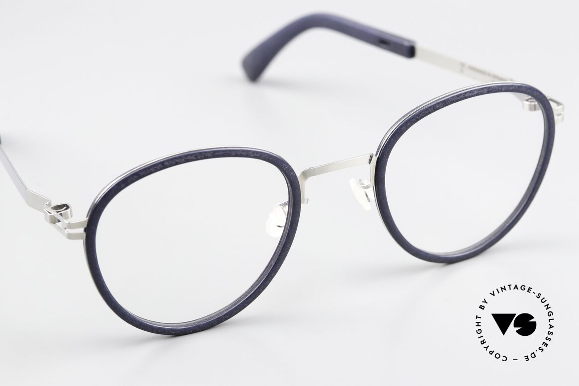 Mykita Mylon Palm Navy Blue / Shiny Silver Frame, unworn model from 2017-2020 with packaging, Made for Men and Women