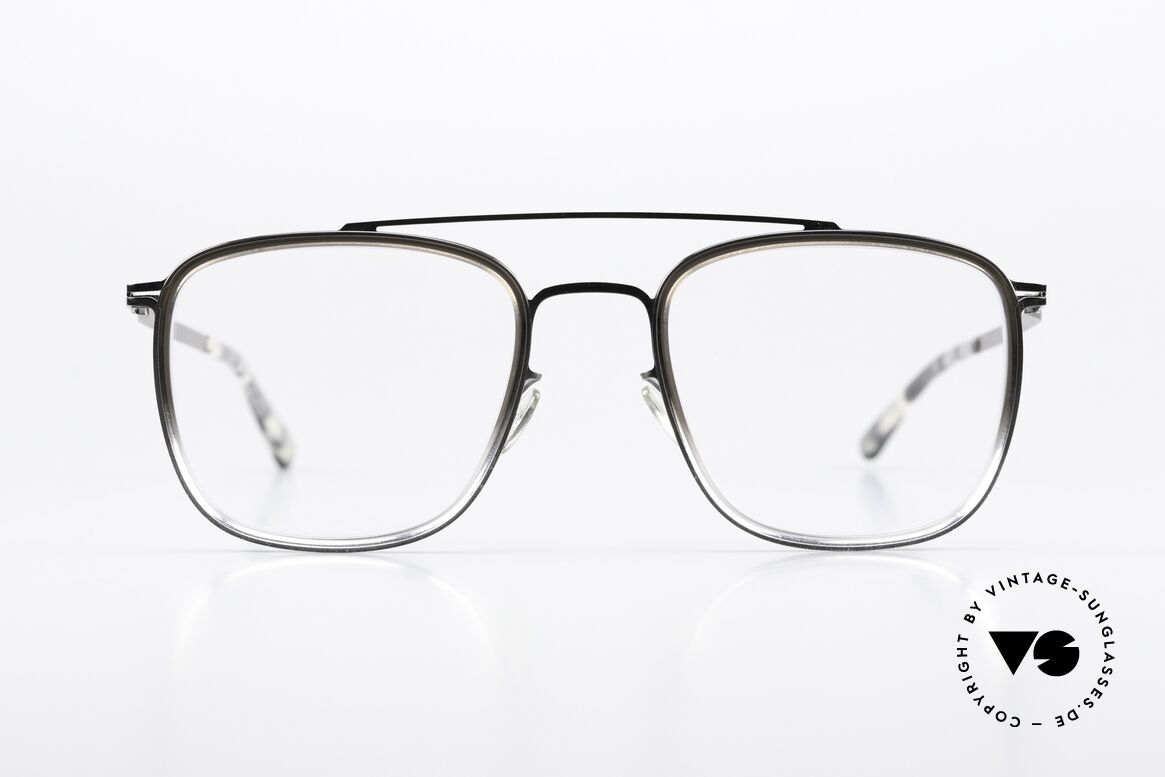 Mykita Hanno Square Frame Shiny Graphite, LITE collection with additional acetate rings / inlays, Made for Men and Women
