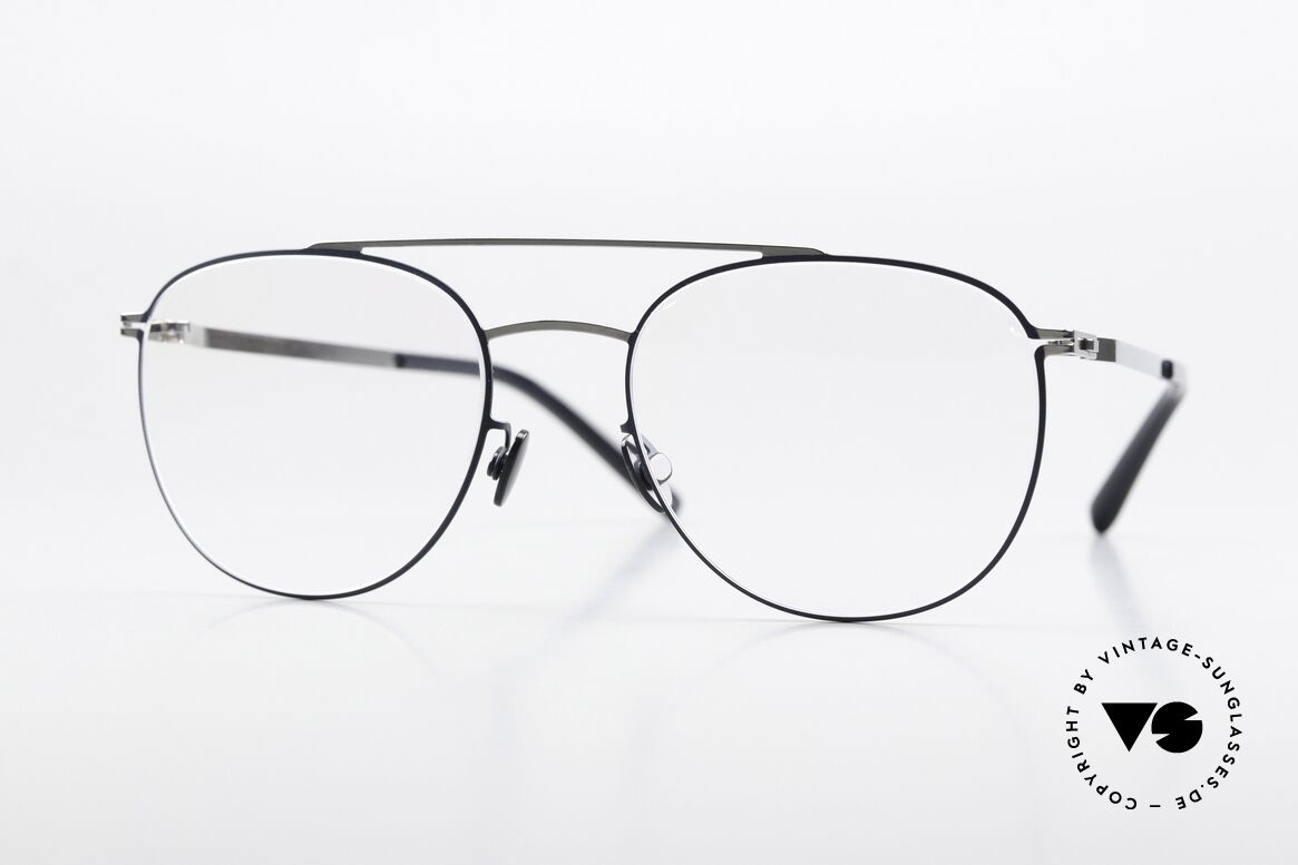 Mykita Nilsson Shiny Silver And Navy Blue, Mykita eyeglasses, men's model Nilsson in size 50-18, Made for Men