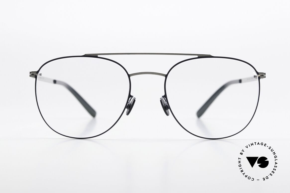 Mykita Nilsson Shiny Silver And Navy Blue, striking aviator frame design from the LITE collection, Made for Men