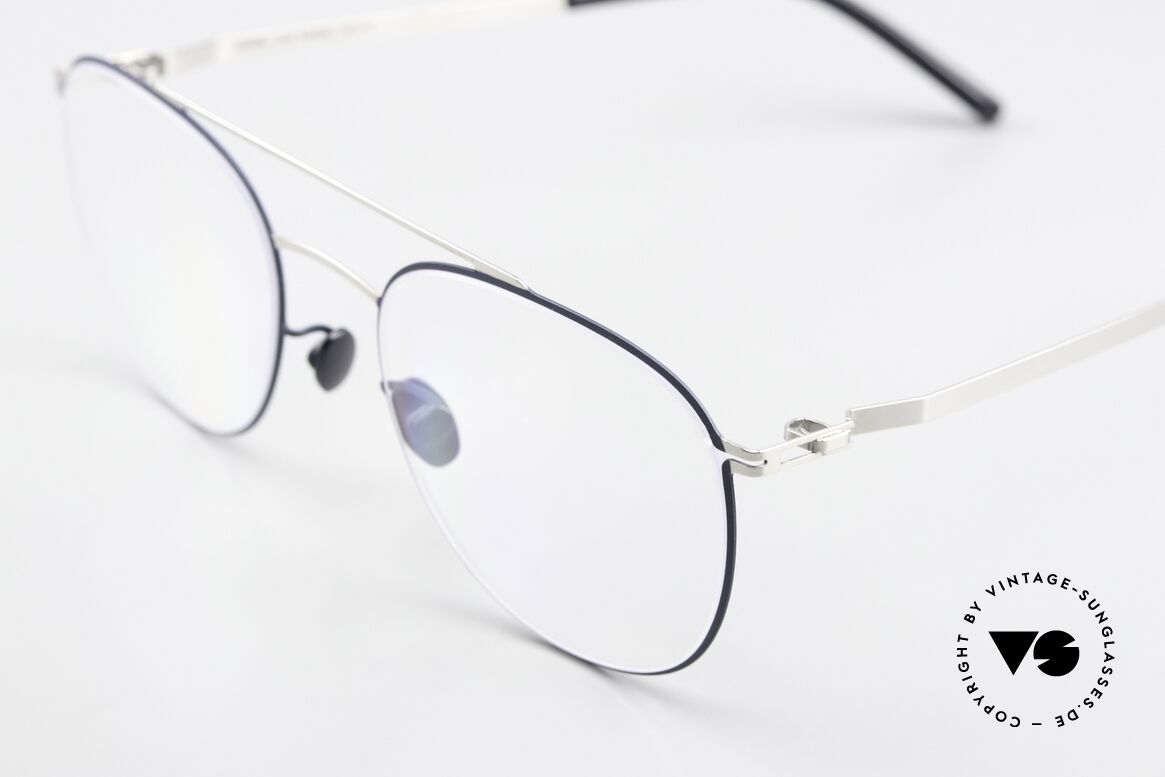Mykita Nilsson Shiny Silver And Navy Blue, well-known top quality (handmade in Germany, Berlin), Made for Men