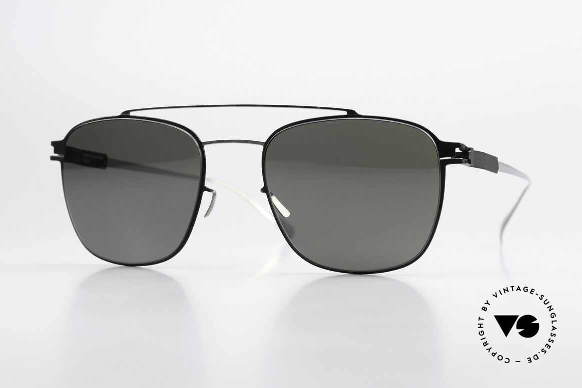 Mykita Hugh Silver Black Mirror Shades, Mykita sunglasses, model HUGH, size 52-20, color 052, Made for Men