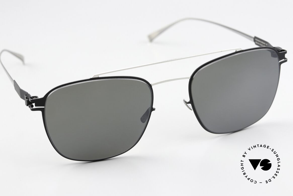 Mykita Hugh Silver Black Mirror Shades, unworn model from 2020, with original case by MYKITA, Made for Men