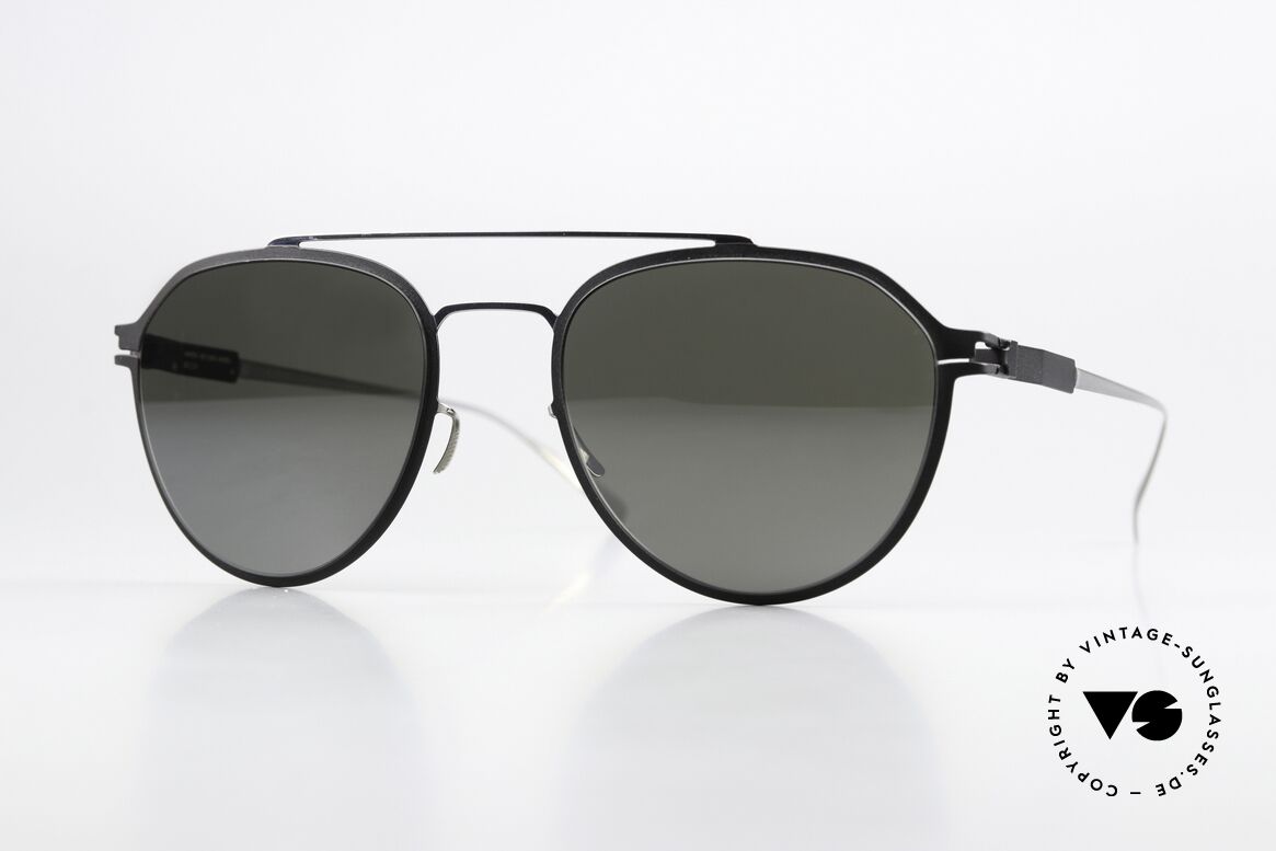 Mykita Harris Silver Black Mirror Sunnies, Mykita sunglasses, model Harris, size 53-21, color 052, Made for Men and Women