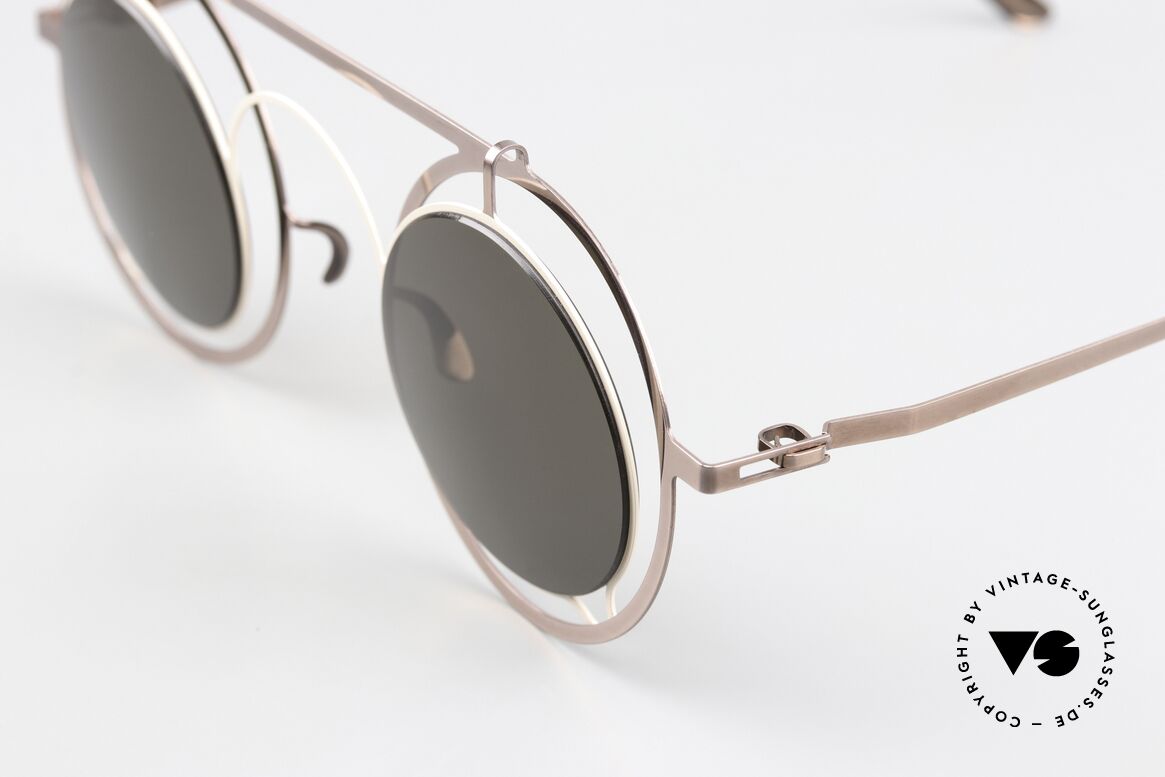 Mykita Siru Spectacular Designer Shades, col. code 452: 'Sand / Purple Bronze Rawgreen Solid', Made for Men and Women