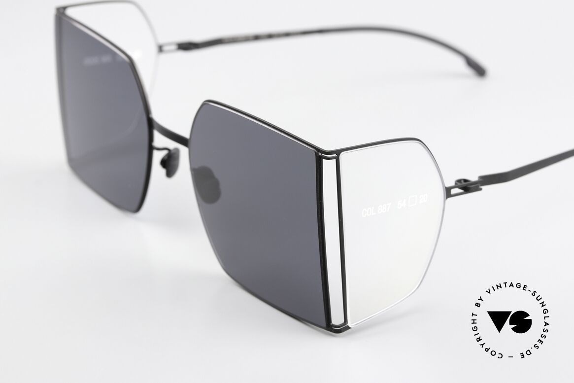 Mykita Helmut Lang HL003 Square Shades Side Lenses, black frame with clear side shields; black/clear sides, Made for Men and Women
